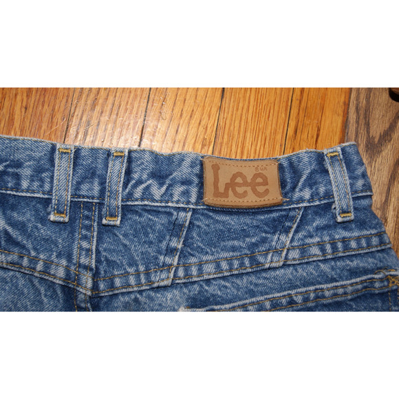 VINTAGE 90s Lee SZ 16 Med (30Wx29L) Vintage Tapered Mom High Rise Blue Jeans USA - Picture 9 of 12